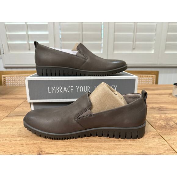 Dansko Linley Burnished Calf Grey Slip Ons Leather Sz 9.5/10 US NIB Arch Support - Picture 9 of 15